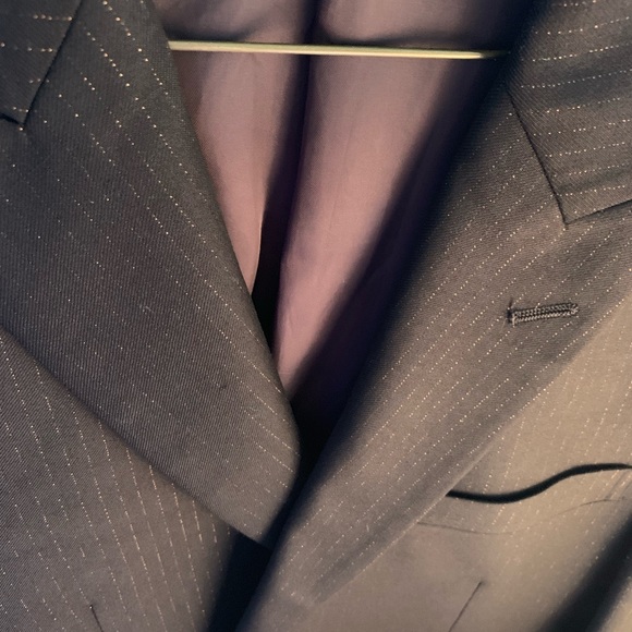 For Glory Black & Gold Leaf Pinstriped Suit - Picture 2 of 8